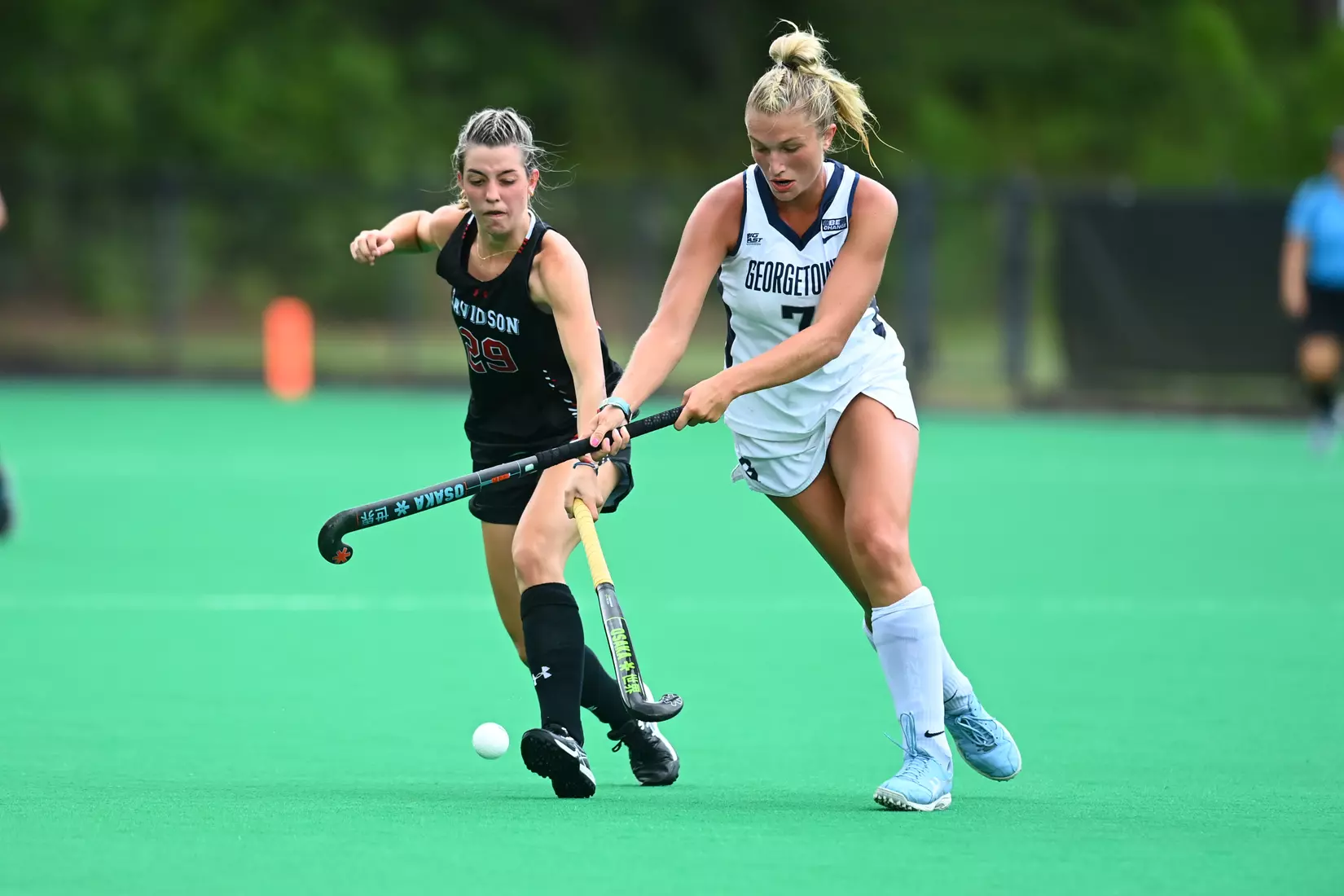 Davidson takes on Georgetown in non-conference field hockey action at Carol Grotnes Belk Turf Field on Friday, August 26, 2022 in Davidson, North Carolina.