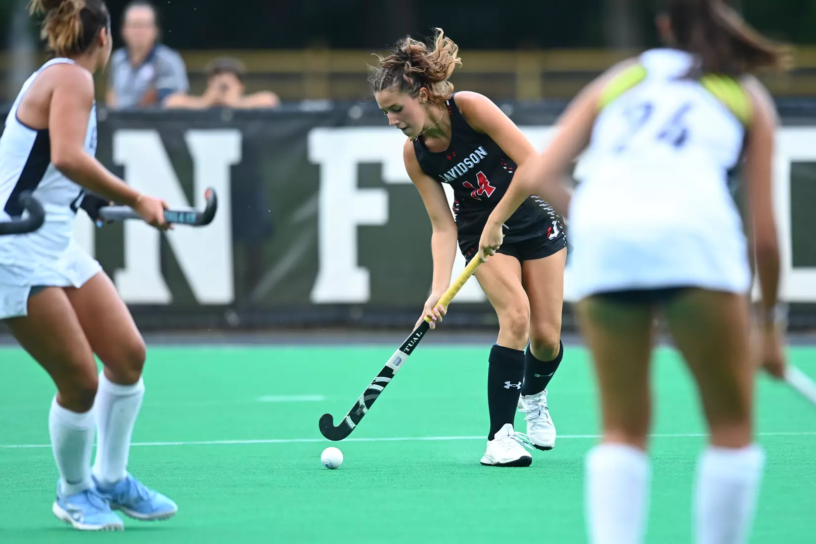 Davidson takes on Georgetown in non-conference field hockey action at Carol Grotnes Belk Turf Field on Friday, August 26, 2022 in Davidson, North Carolina.