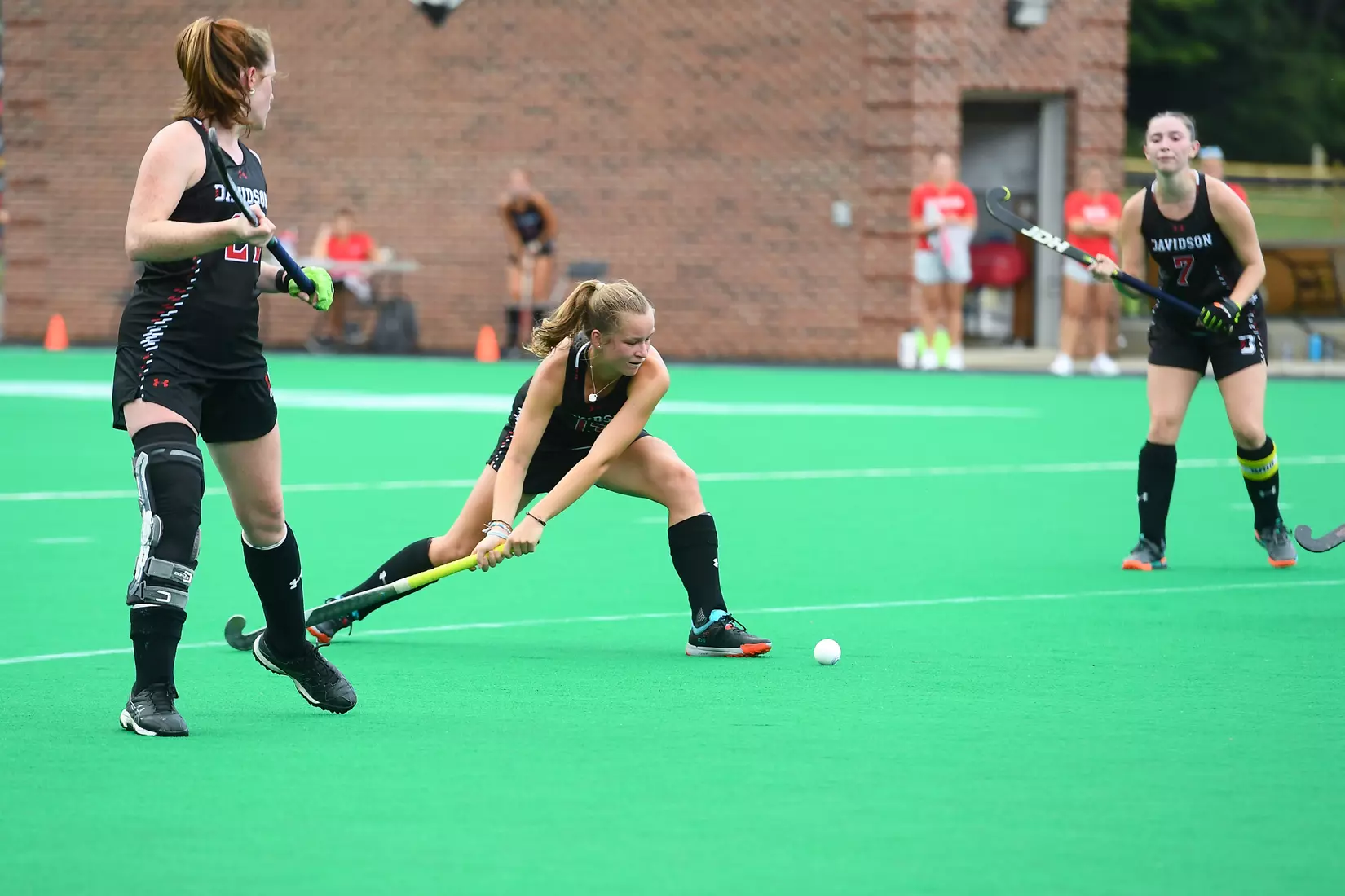 Davidson takes on Georgetown in non-conference field hockey action at Carol Grotnes Belk Turf Field on Friday, August 26, 2022 in Davidson, North Carolina.
