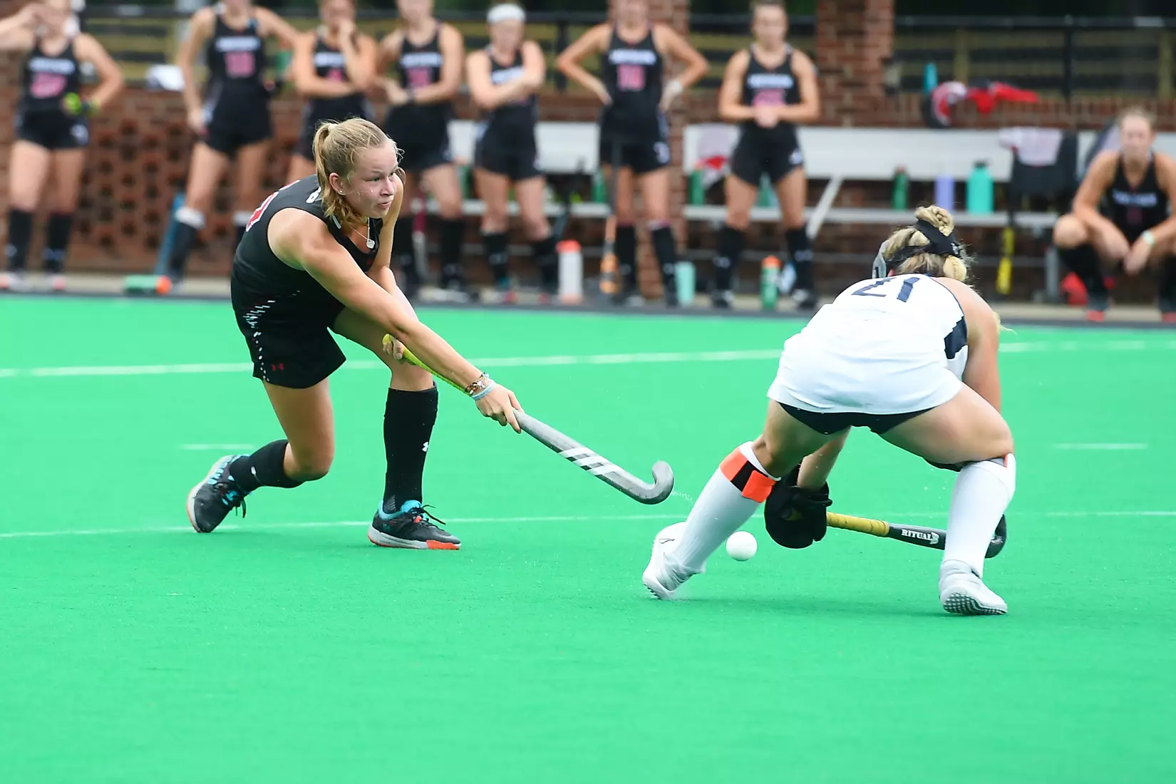 Davidson takes on Georgetown in non-conference field hockey action at Carol Grotnes Belk Turf Field on Friday, August 26, 2022 in Davidson, North Carolina.