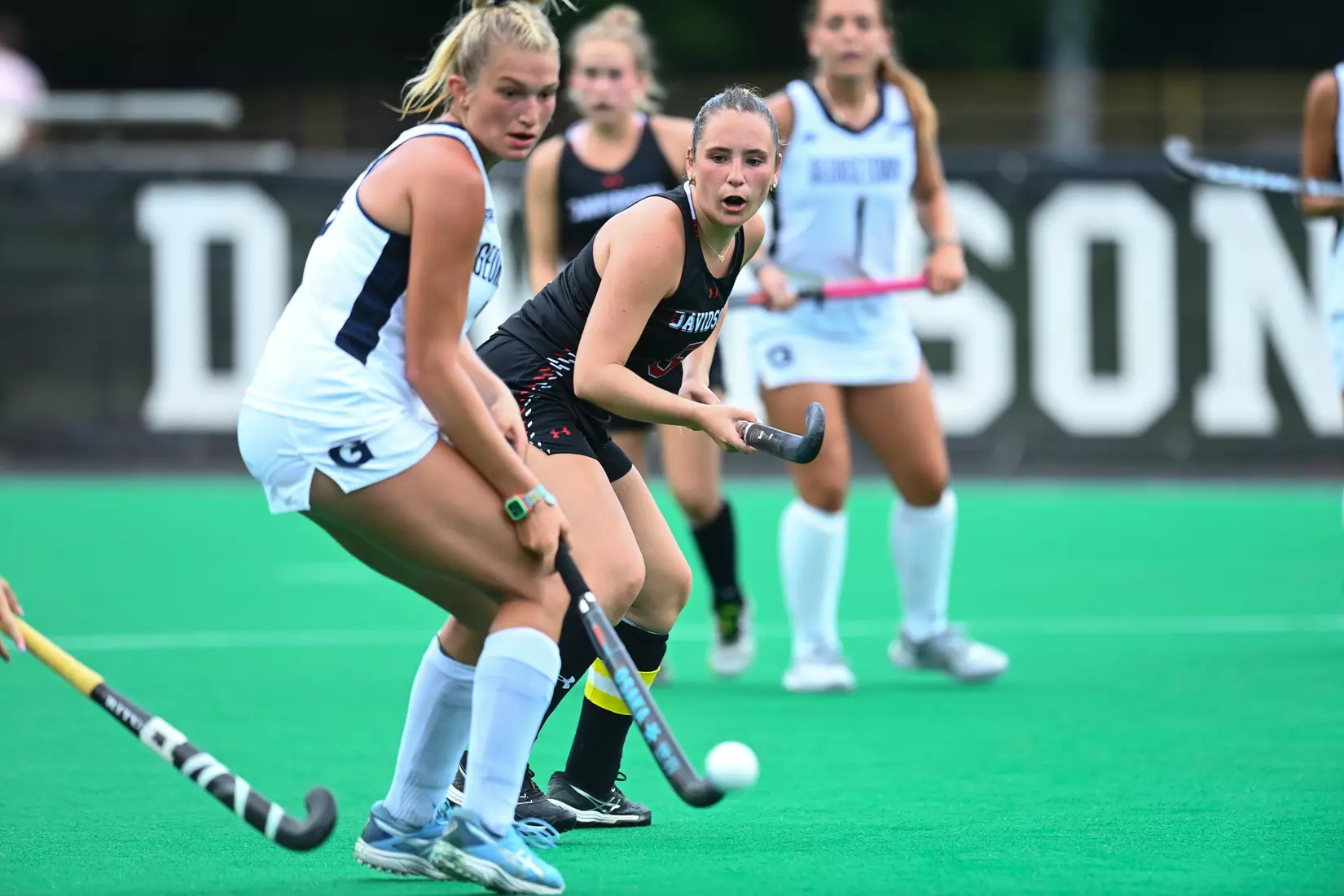 Davidson takes on Georgetown in non-conference field hockey action at Carol Grotnes Belk Turf Field on Friday, August 26, 2022 in Davidson, North Carolina.