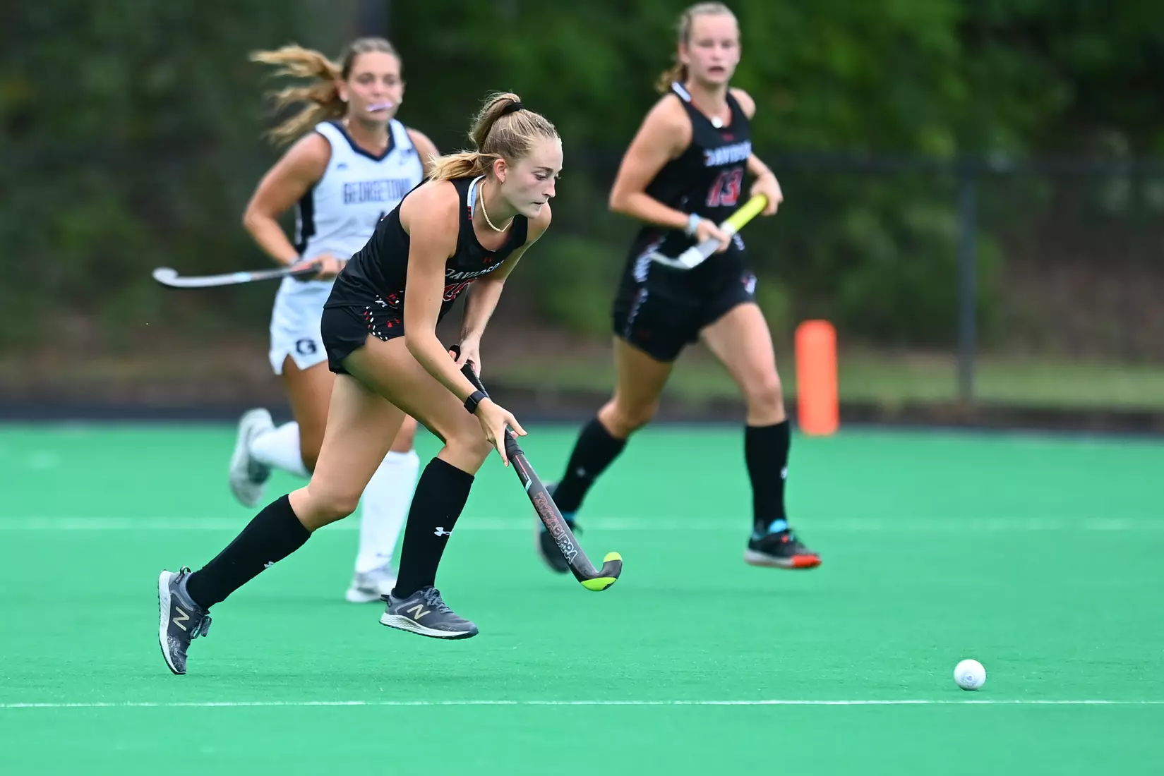 Davidson takes on Georgetown in non-conference field hockey action at Carol Grotnes Belk Turf Field on Friday, August 26, 2022 in Davidson, North Carolina.