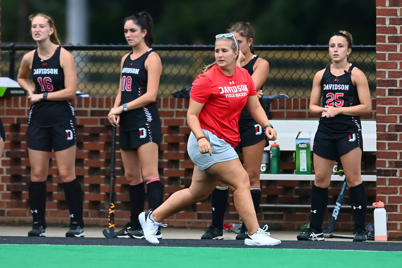 Davidson takes on Georgetown in non-conference field hockey action at Carol Grotnes Belk Turf Field on Friday, August 26, 2022 in Davidson, North Carolina.