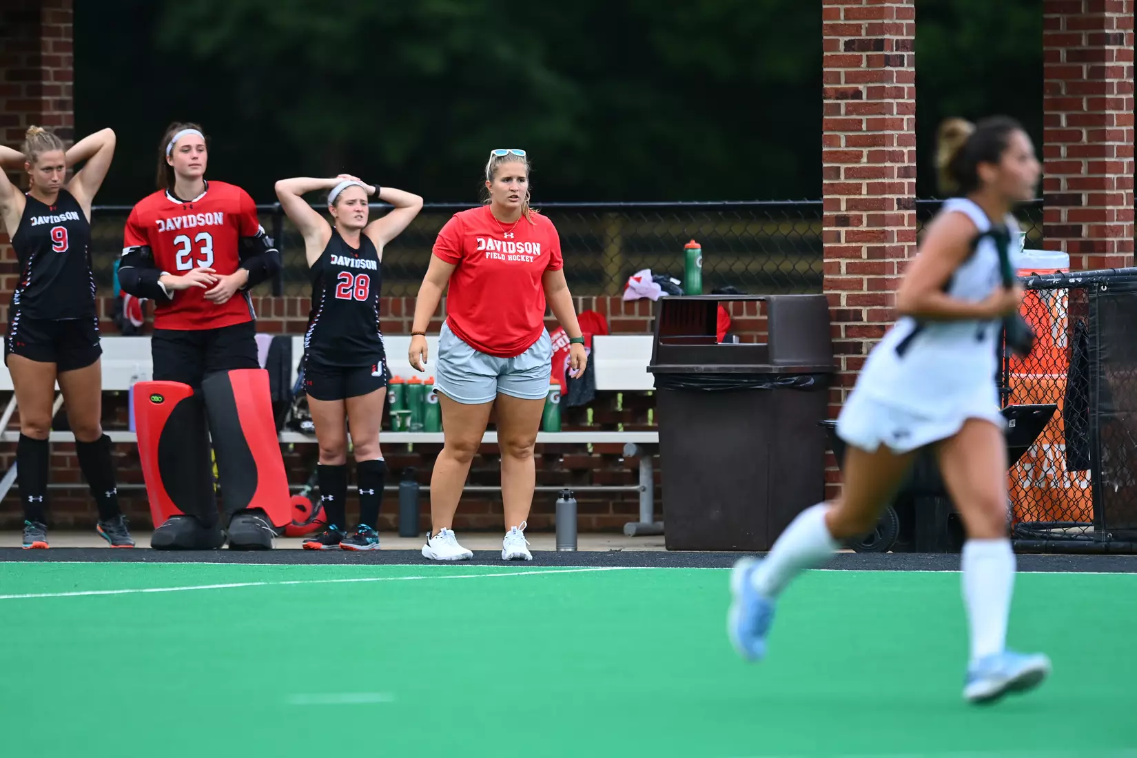 Davidson takes on Georgetown in non-conference field hockey action at Carol Grotnes Belk Turf Field on Friday, August 26, 2022 in Davidson, North Carolina.
