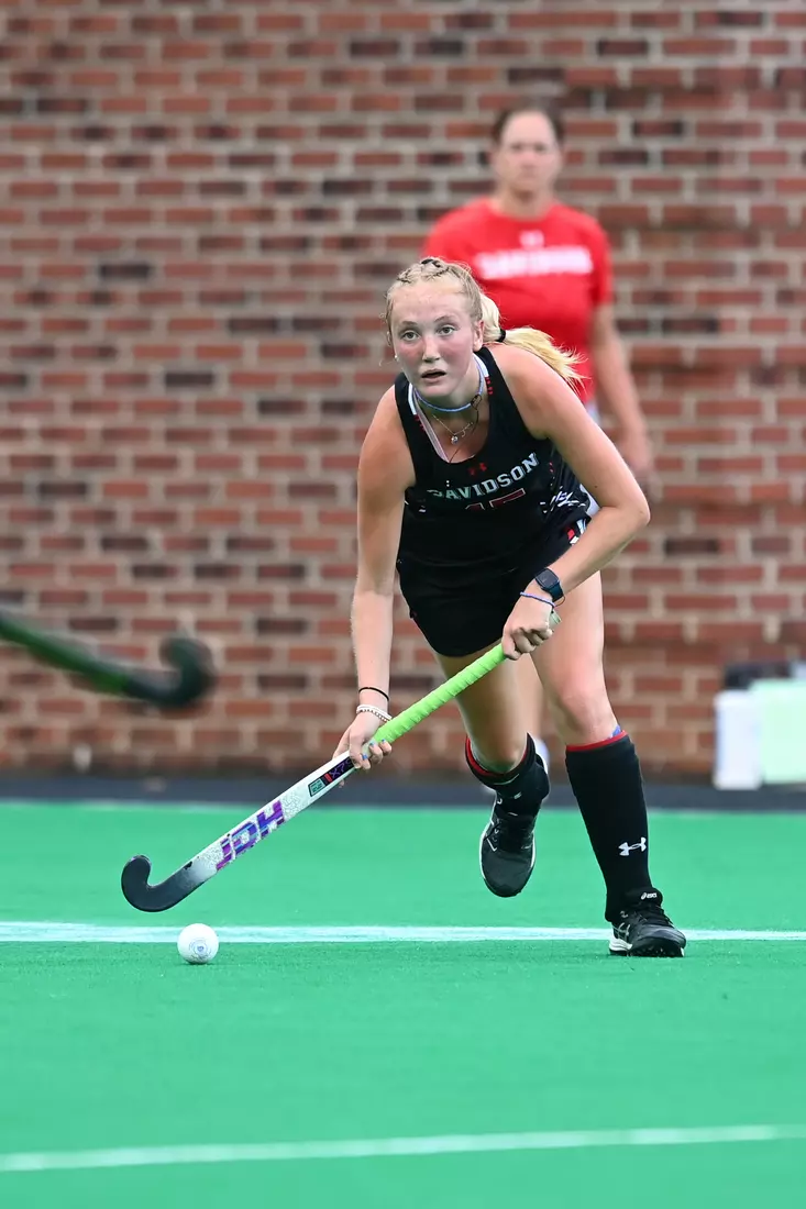 Davidson takes on Georgetown in non-conference field hockey action at Carol Grotnes Belk Turf Field on Friday, August 26, 2022 in Davidson, North Carolina.