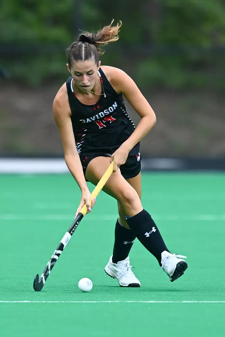 Davidson takes on Georgetown in non-conference field hockey action at Carol Grotnes Belk Turf Field on Friday, August 26, 2022 in Davidson, North Carolina.