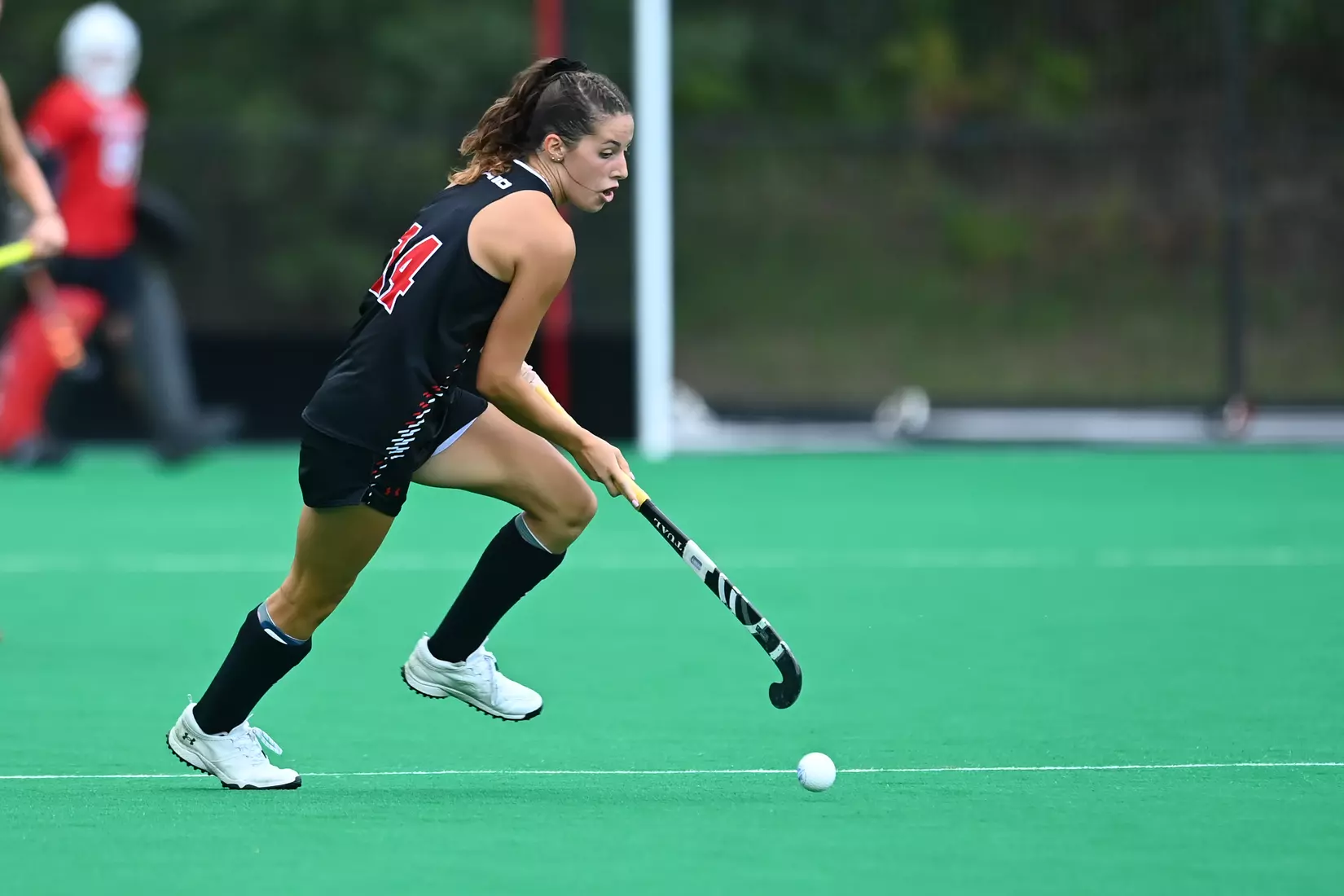 Davidson takes on Georgetown in non-conference field hockey action at Carol Grotnes Belk Turf Field on Friday, August 26, 2022 in Davidson, North Carolina.