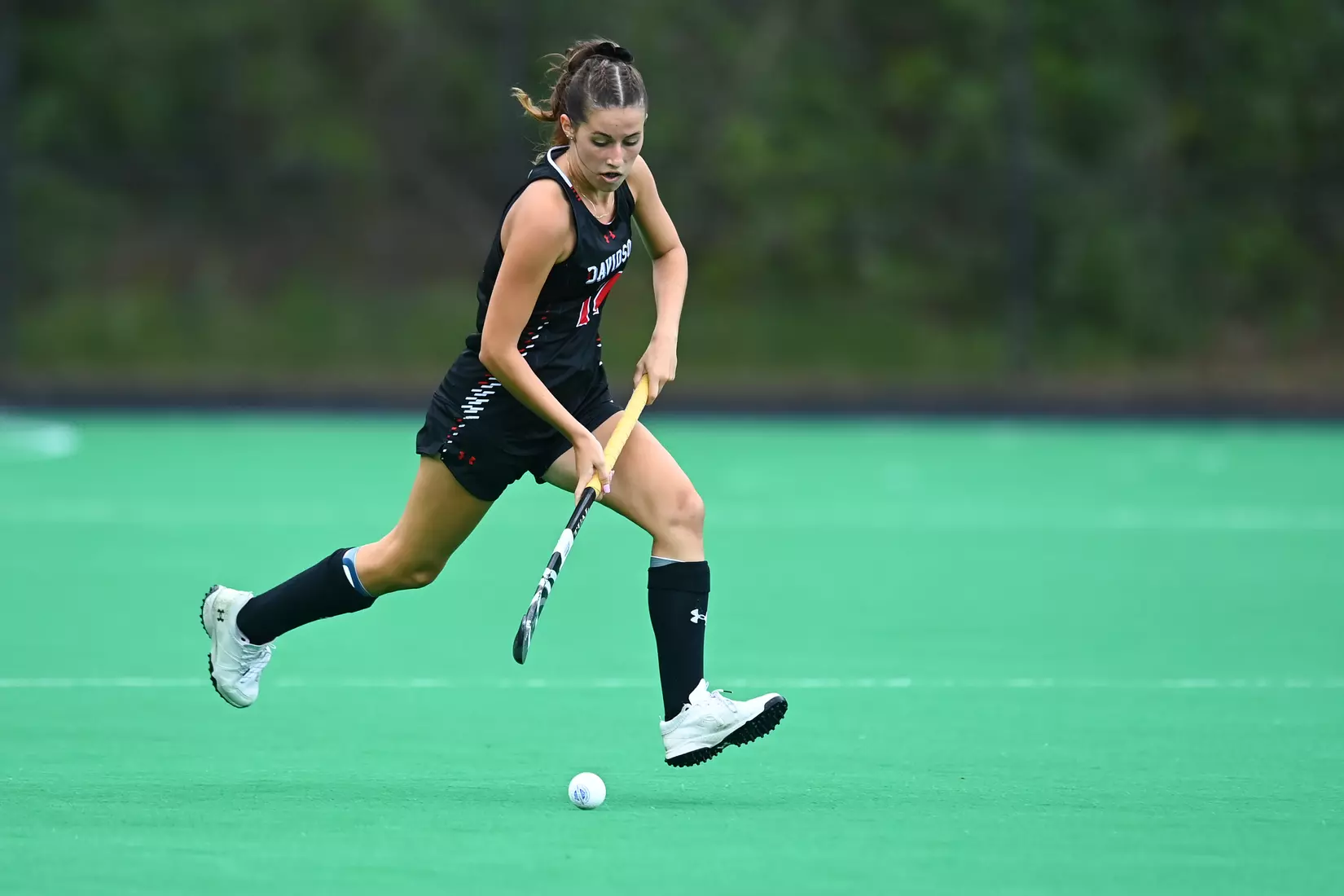Davidson takes on Georgetown in non-conference field hockey action at Carol Grotnes Belk Turf Field on Friday, August 26, 2022 in Davidson, North Carolina.