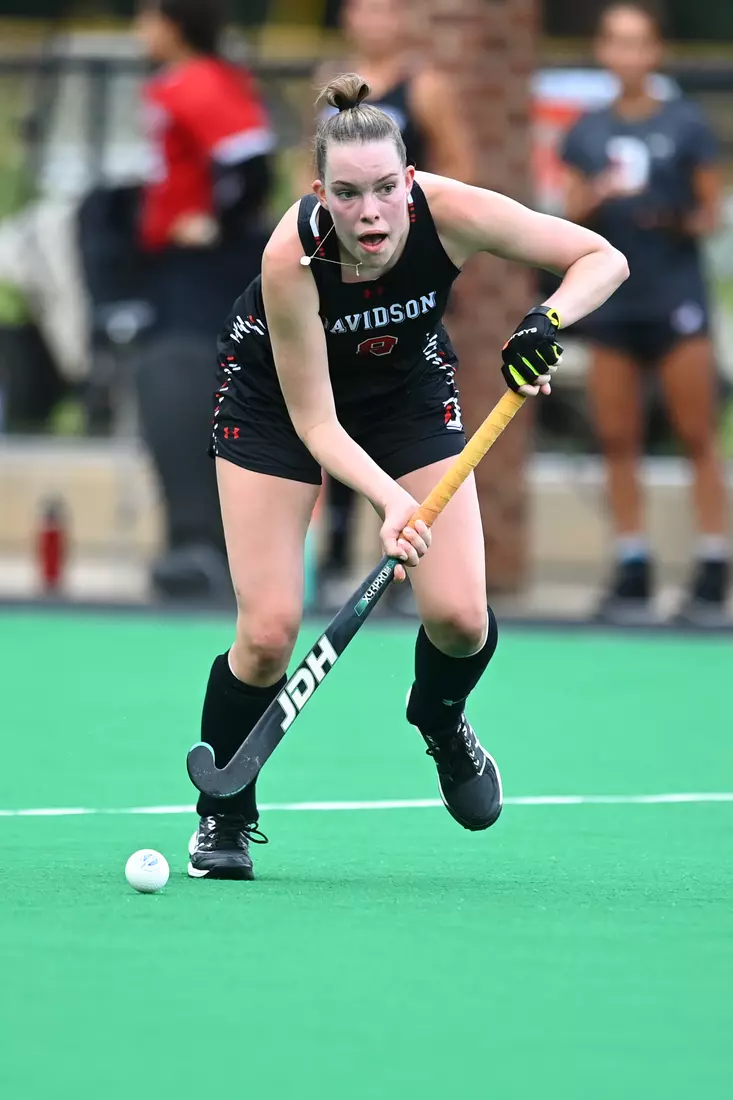 Davidson takes on Georgetown in non-conference field hockey action at Carol Grotnes Belk Turf Field on Friday, August 26, 2022 in Davidson, North Carolina.