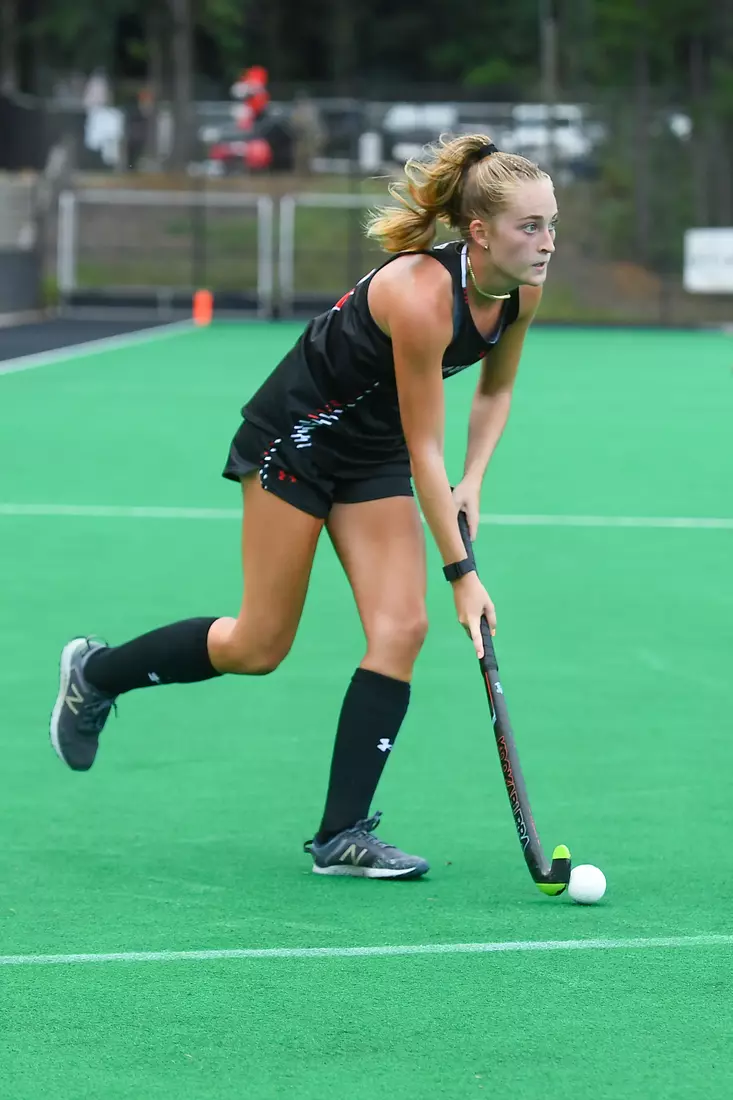 Davidson takes on Georgetown in non-conference field hockey action at Carol Grotnes Belk Turf Field on Friday, August 26, 2022 in Davidson, North Carolina.