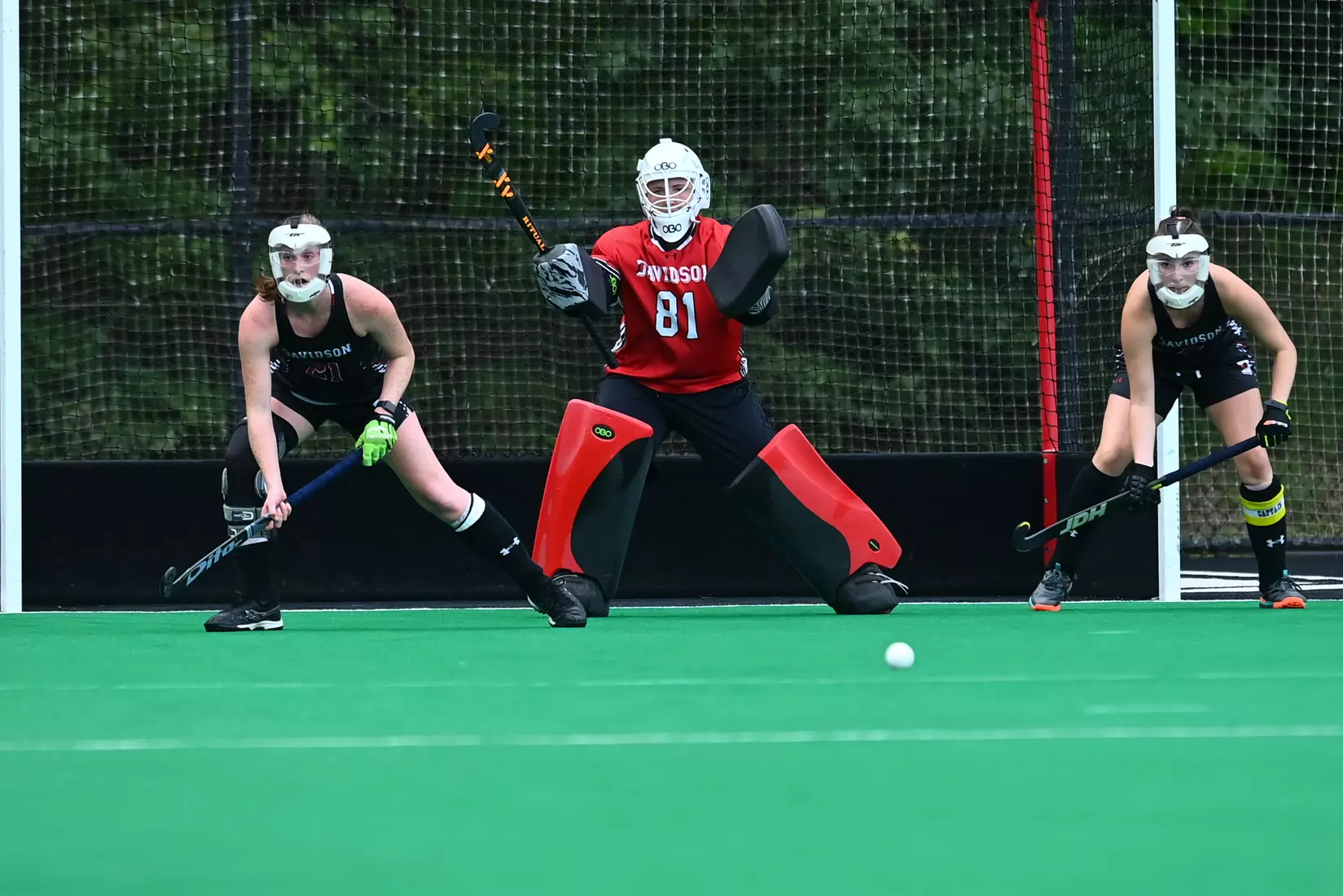 Davidson takes on Georgetown in non-conference field hockey action at Carol Grotnes Belk Turf Field on Friday, August 26, 2022 in Davidson, North Carolina.