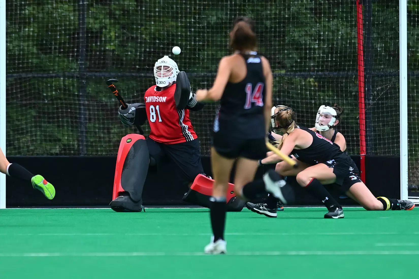 Davidson takes on Georgetown in non-conference field hockey action at Carol Grotnes Belk Turf Field on Friday, August 26, 2022 in Davidson, North Carolina.