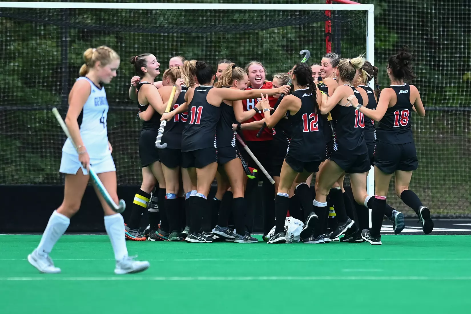 Davidson takes on Georgetown in non-conference field hockey action at Carol Grotnes Belk Turf Field on Friday, August 26, 2022 in Davidson, North Carolina.