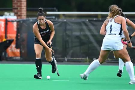 Davidson takes on Georgetown in non-conference field hockey action at Carol Grotnes Belk Turf Field on Friday, August 26, 2022 in Davidson, North Carolina.