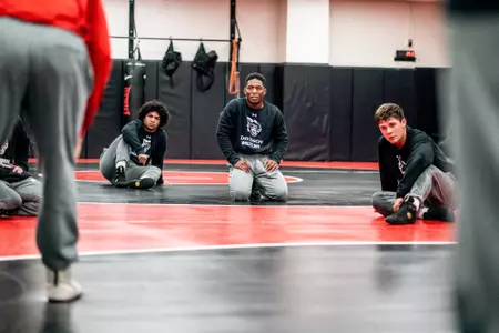 Nate in wrestling room