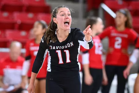 Davidson takes on Queens in non-conference volleyball action at the 2023 Wildcat Classic at Belk Arena on Friday, September 01, 2023 in Davidson, North Carolina. Tim Cowie/DavidsonPhotos.com