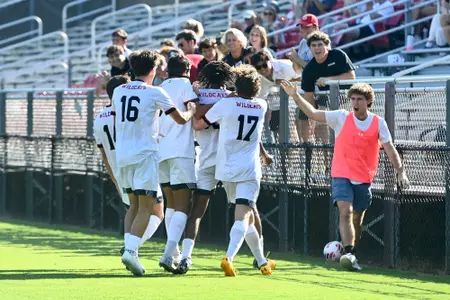 Men's soccer team celebration