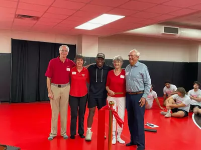 Wrestling room ribbon cutting