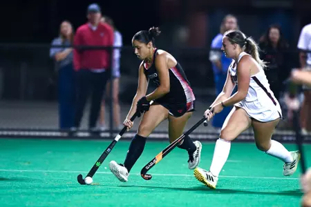 Davidson takes on Lock Haven in A-10 field hockey action at the Carol Grotnes Belk Turf Field on Friday, October 25, 2024 in Davidson, North Carolina. Credit - Tim Cowie/DavidsonPhotos.com