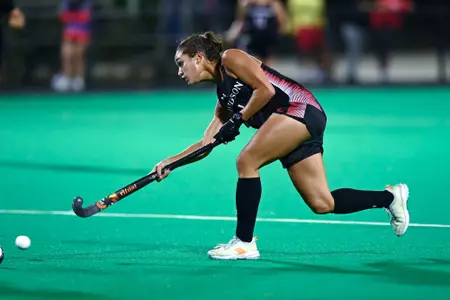 Davidson takes on Lock Haven in A-10 field hockey action at the Carol Grotnes Belk Turf Field on Friday, October 25, 2024 in Davidson, North Carolina. Credit - Tim Cowie/DavidsonPhotos.com