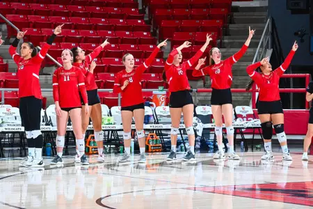 Volleyball sideline 2024 against Rhode Island