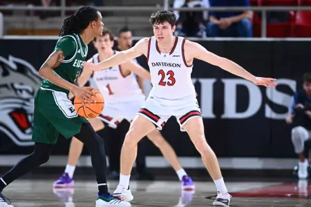 Davidson takes on Eastern Michigan in non-conference men’s basketball action at Belk Arena on Saturday, December 28, 2024 in Davidson, North Carolina. Credit - Tim Cowie/DavidsonPhotos.com