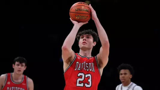Connor Kochera shoots a free throw against Fordham 2024 A-10 Tournament