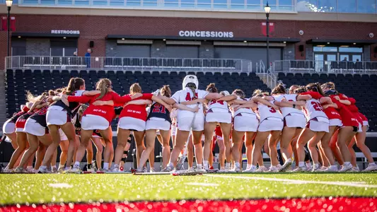 Davidson lacrosse 2024 team huddle