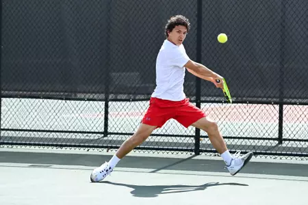 Davidson takes on Duquesne in A-10 men’s tennis action at the Davidson Tennis Courts on Monday, March 04, 2024 in Davidson, North Carolina.  Credit Tim Cowie/DavidsonPhotos.com