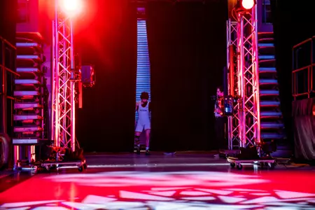 Tanner Peake enters the arena for the 157-pound finals at the 2024 SoCon Championships