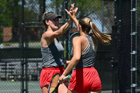 Davidson takes on Gardner-Webb in non-conference women’s tennis action at the Webb Tennis Complex on Monday, April 15, 2024 in Boiling Springs, North Carolina.  Credit - Tim Cowie/DavidsonPhotos.com