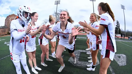 Davidson takes on Mercer in non-conference women’s lacrosse action at Smith Field at Richardson Stadium on Saturday, February 24, 2024 in Davidson, North Carolina.  Credit - Tim Cowie/DavidsonPhotos.com