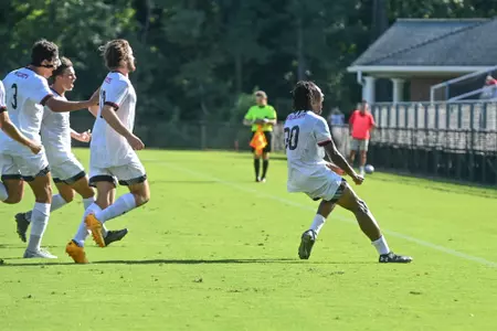 Alonzo Clarke celebrates a goal