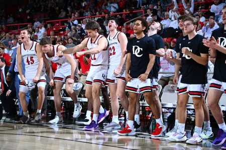 Davidson takes on Saint Joseph's in A-10 men’s basketball action at Belk Arena on Tuesday, January 21, 2025 in Davidson, North Carolina. Credit - Tim Cowie/DavidsonPhotos.com