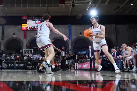 Davidson takes on Saint Joseph's in A-10 men’s basketball action at Belk Arena on Tuesday, January 21, 2025 in Davidson, North Carolina. Credit - Tim Cowie/DavidsonPhotos.com