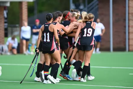 Davidson takes on Richmond in A-10 field hockey action at the Carol Grotnes Belk Turf Field on Friday, October 10, 2025 in Davidson, North Carolina. Credit - Tim Cowie/DavidsonPhotos.com @tjcowie