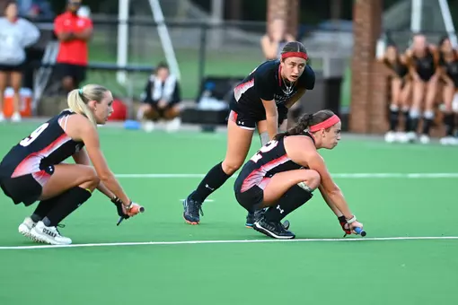 Davidson takes on Richmond in A-10 field hockey action at the Carol Grotnes Belk Turf Field on Friday, October 10, 2025 in Davidson, North Carolina. Credit - Tim Cowie/DavidsonPhotos.com @tjcowie