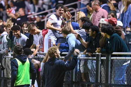 Davidson takes on Rhode Island in A-10 men’s soccer action at Alumni Soccer Stadium on Saturday, October 11, 2025 in Davidson, North Carolina. Credit - Tim Cowie/DavidsonPhotos.com @tjcowie