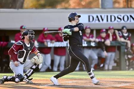 Davidson takes on Lafayette in non-conference baseball action at Wilson Field on Friday, February 28, 2025 in Davidson, North Carolina. Credit - Tim Cowie/DavidsonPhotos.com