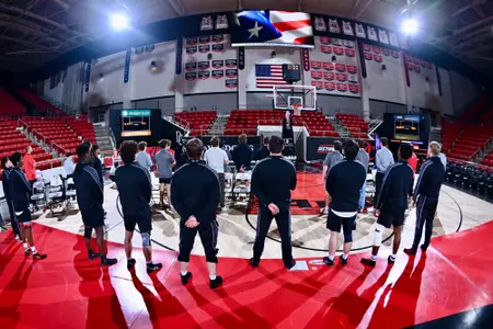 Wrestling team during anthem