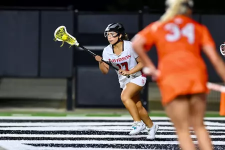 Davidson takes on Clemson in non-conference women’s lacrosse action at the Davidson Football Stadium on Saturday, February 08, 2025 in Davidson, North Carolina. Credit - Tim Cowie/DavidsonPhotos.com
