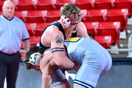 Davidson takes on UT-Chattanooga in SoCon wrestling action at Belk Arena on Friday, February 07, 2025 in Davidson, North Carolina. Credit - Tim Cowie/DavidsonPhotos.com