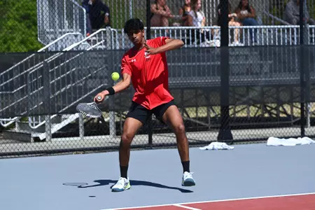 Davidson takes on UNC Greensboro in non-conference men’s tennis action at the Davidson Tennis Courts on Saturday, March 22, 2025 in Davidson, North Carolina. Credit - Tim Cowie/DavidsonPhotos.com