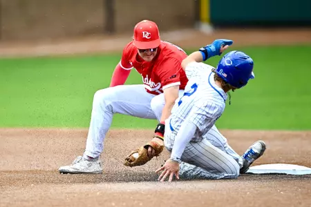 Davidson takes on Saint Louisin A-10 baseball action at Wilson Field on Saturday, April 12, 2025 in Davidson, North Carolina. Credit - Tim Cowie/DavidsonPhotos.com