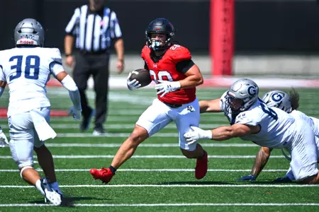 Davidson takes on Georgetown in non-conference football action at the Davidson Football Stadium on Saturday, August 30, 2025 in Davidson, North Carolina. Credit - Tim Cowie/DavidsonPhotos.com @tjcowie