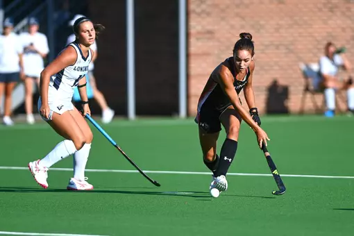Davidson takes on Longwood in non-conference field hockey action at the Carol Grotnes Belk Turf Field on Friday, September 12, 2025 in Davidson, North Carolina. Credit - Tim Cowie/DavidsonPhotos.com @tjcowie