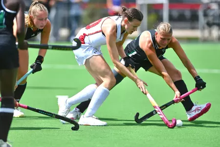 Davidson takes on Ohio in non-conference field hockey action at Carol Grotnes Belk Turf Field on Sunday, September 21, 2025 in Davidson, North Carolina. Credit - Tim Cowie/DavidsonPhotos.com @tjcowie