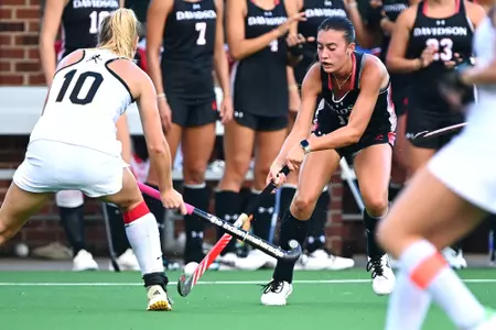 Davidson takes on Wake Forest in non-conference field hockey action at the Carol Grotnes Belk Turf Field on Friday, September 05, 2025 in Davidson, North Carolina. Credit - Tim Cowie/DavidsonPhotos.com @tjcowie