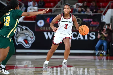 Davidson takes on George Mason in A-10 women’s basketball action at Belk Arena on Wednesday, January 28, 2026 in Davidson, North Carolina. Credit - Tim Cowie/DavidsonPhotos.com @tjcowie