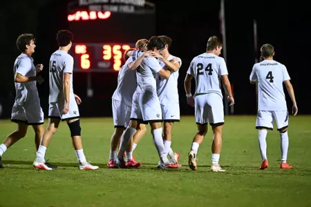 Davidson takes on Johnson & Wales in non-conference men’s soccer action at Alumni Stadium on Sunday, October 11, 2026 in Davidson, North Carolina. Credit - Tim Cowie/DavidsonPhotos.com